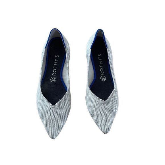 Rothy's Womens Gray The Point Flats Cloud Pointed Birdseye Ballet Shoes Size 7.5 - Picture 3 of 8